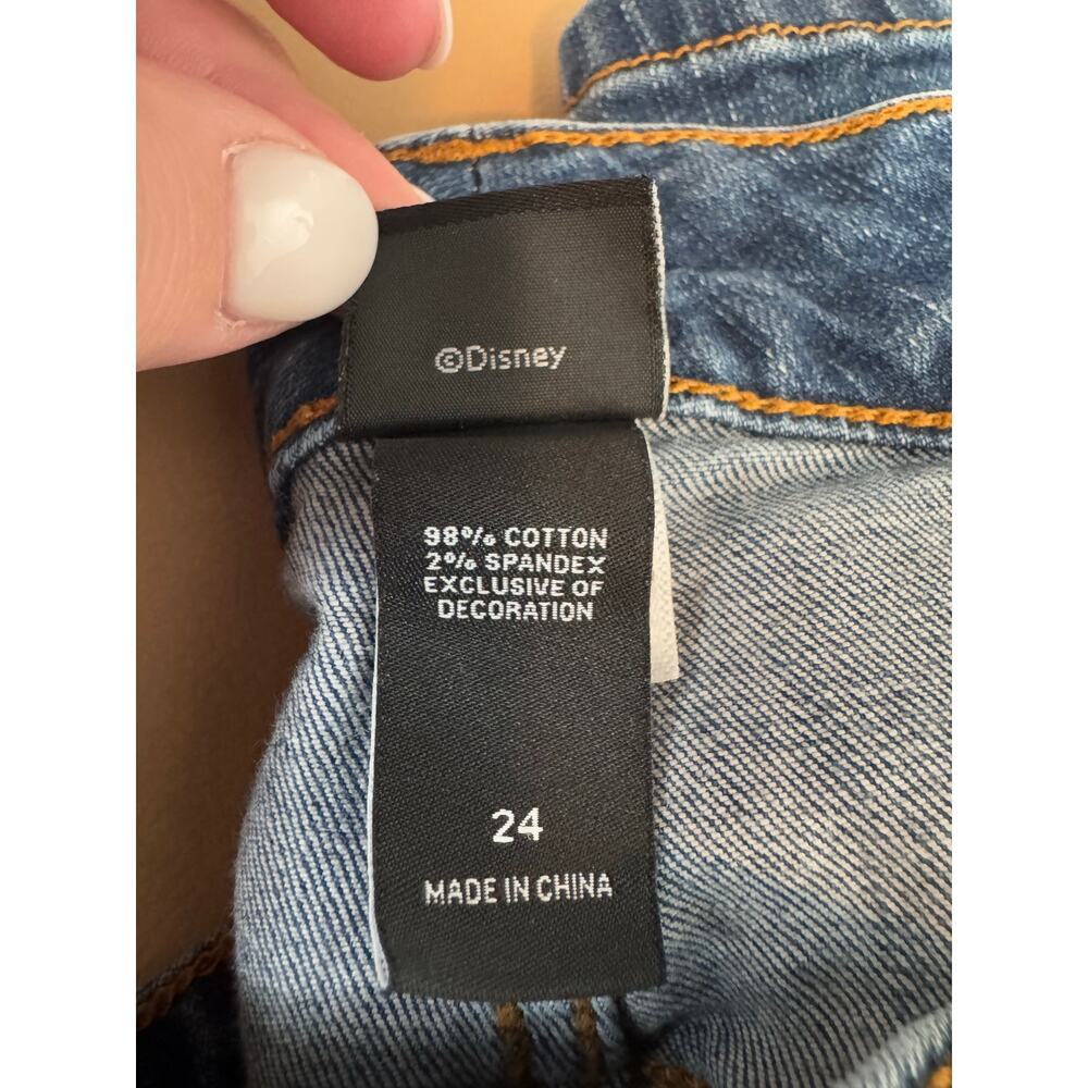 Disney Mickey Mouse Medium Wash Boyfriend Jean with Patches‎ Women's Size 24 - Picture 5 of 7